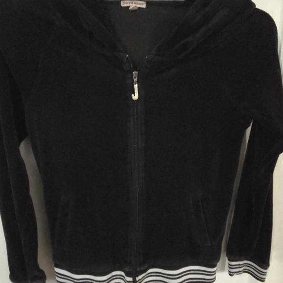 Juicy Couture Jackets & Blazers - Juicy Couture Black Velour Hoodie
